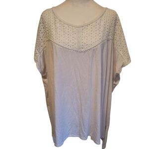Lane Bryant Plus Eyelet Top White sz 26/28